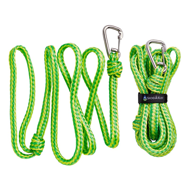 Skog Ã… Kust Premium PWC Dock Lines | 2-Pack Heavy Duty Braided Ropes, 1/2'' x 7ft & 14ft Lengths, with 316 Stainless Steel Clip - Image 1